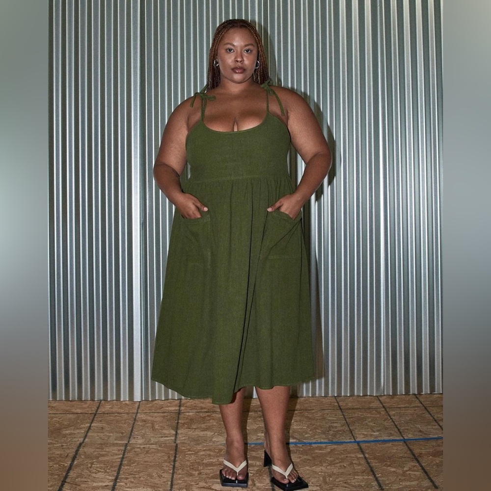 FBC moss green dress